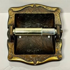 Amerock Carriage 9049-2 Recessed Toilet Paper Holder Antique Gold Bronze Vintage